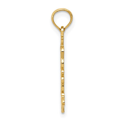 14K Double Palm Trees Pendant, 22.5 x 9mm