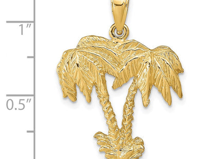 14k Double Palm Trees Pendant (Style C3333)