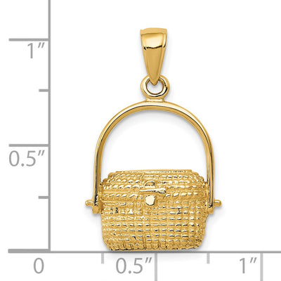 14K Large Nantucket Basket Pendant