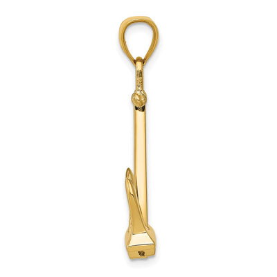 14K 3-D T-Bar Style Anchor Pendant