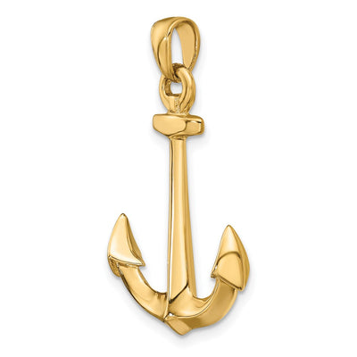 14K 3-D Anchor Pendant