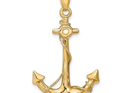 14K gold anchor pendant