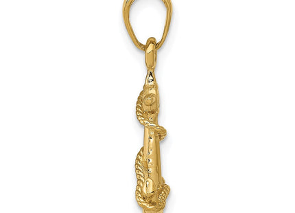 14k 3-D Anchor with Rope Pendant (Style C3343)