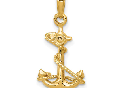 14k 3-D Anchor with Rope Pendant (Style C3343)