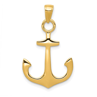 14K Anchor Pendant