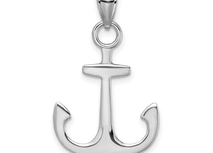 14K white gold anchor charm, further view
