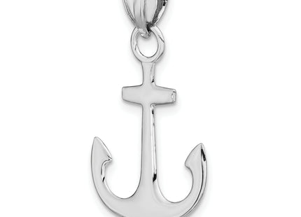 14K White Gold Polished 3-D Anchor Charm, 28 x 18.45mm