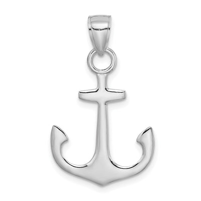14K white gold anchor charm