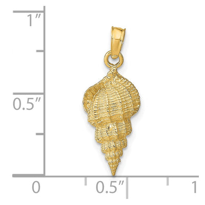 14K Conch Shell Pendant, 24 x 9mm