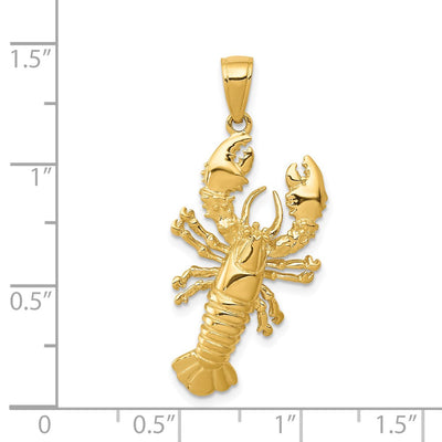14K Lobster Pendant, 34 x 14mm