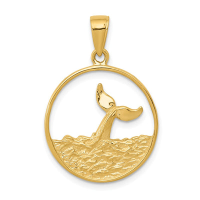 14K gold circle pendant