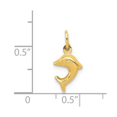 14K Dolphin Charm, 16 x 7mm