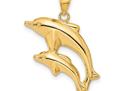 14k Dolphin Pair Pendant (Style C3442)