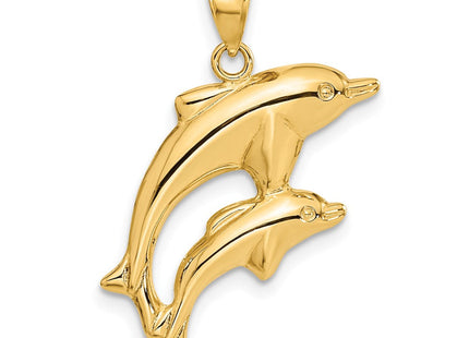 14k Dolphin Pair Pendant (Style C3442)