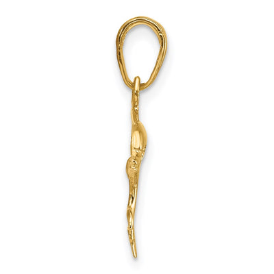 14K Dolphin Jumping Pendant