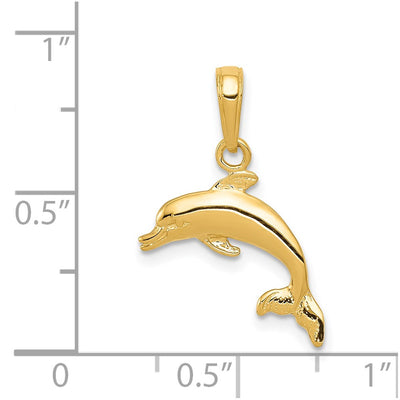 14K Dolphin Jumping Pendant