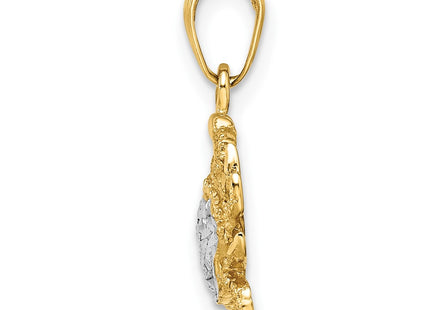 14k Yellow & Rhodium Pendants Style C3455DC - Classique Jewelry Inc.