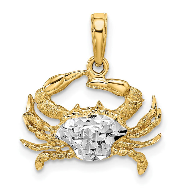 14k Yellow & Rhodium Pendants Style C3455DC - Classique Jewelry Inc.