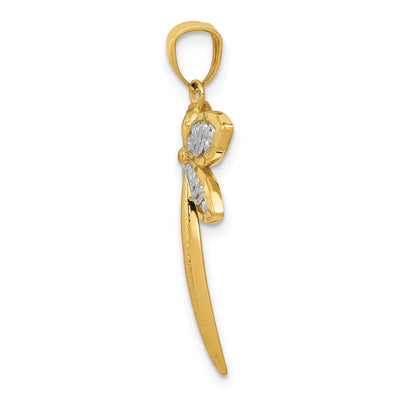 14K with Rhodium Dragonfly Pendant