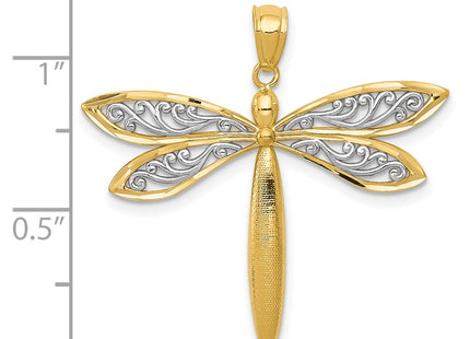 14k Yellow & Rhodium Pendants Style C3464 - Classique Jewelry Inc.