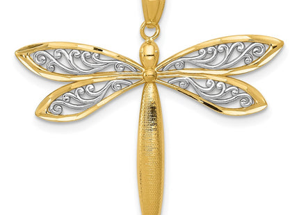 14k Yellow & Rhodium Pendants Style C3464 - Classique Jewelry Inc.