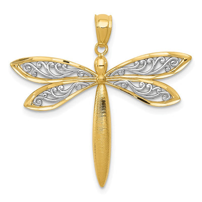14K gold dragonfly pendant