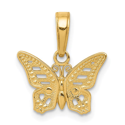 14K gold butterfly pendant