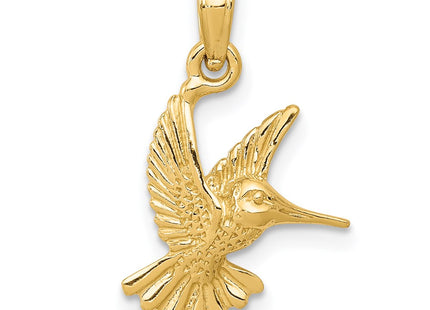 14K gold hummingbird pendant