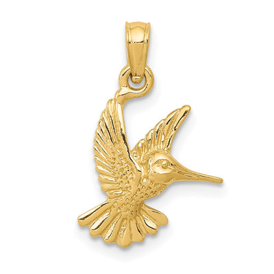 14K gold hummingbird pendant