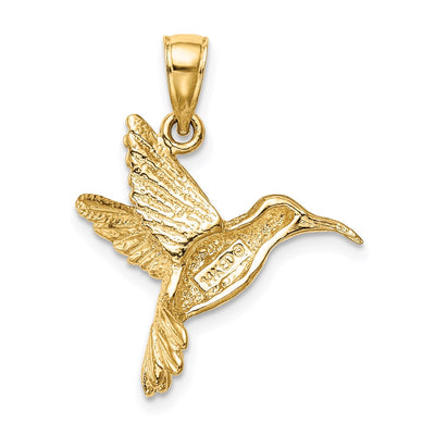 14K Hummingbird Pendant, 19 x 20mm