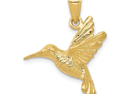 14K gold hummingbird pendant