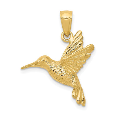 14K gold hummingbird pendant