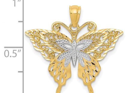 14k Yellow & Rhodium Pendants Style C3487 - Classique Jewelry Inc.