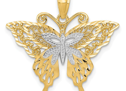 14k Yellow & Rhodium Pendants Style C3487 - Classique Jewelry Inc.