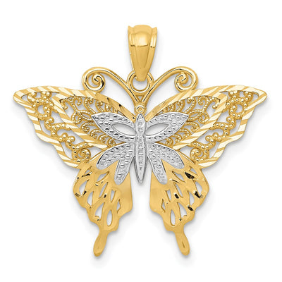 14K gold butterfly pendant