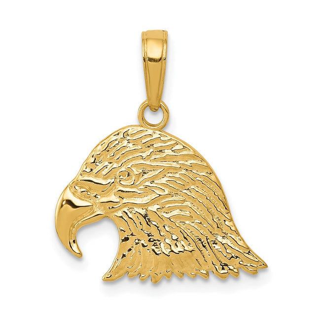 14k Eagle Head Pendant, 19 x 18mm