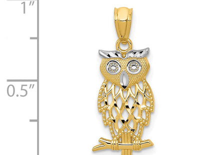 14k Yellow & Rhodium Pendants Style C3495 - Classique Jewelry Inc.