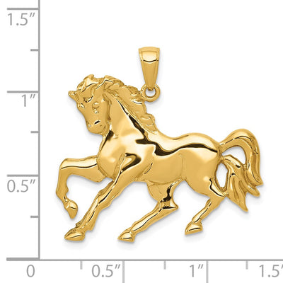 14K Horse Galloping Pendant
