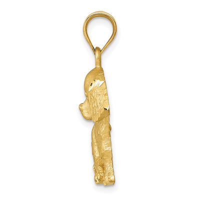 14K Dog Charm, 26 x 18mm