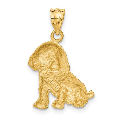 14K Dog Charm, 26 x 18mm