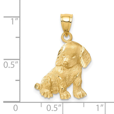 14K Dog Charm, 26 x 18mm