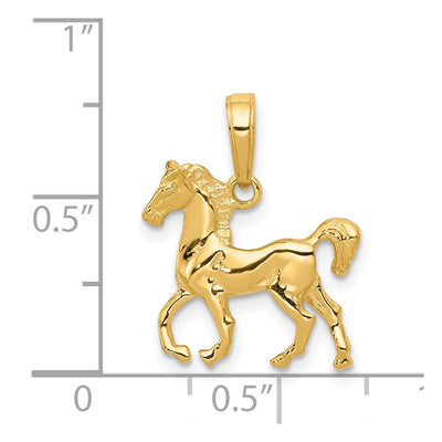 14K Standing Horse Pendant