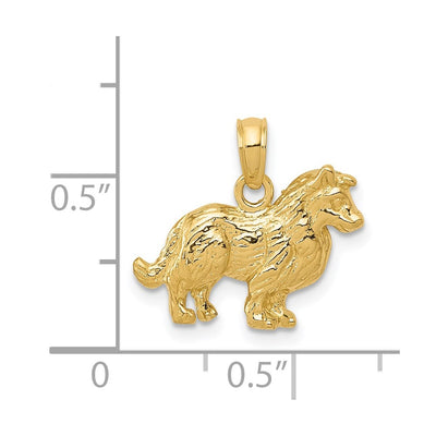 14K Collie Dog Pendant