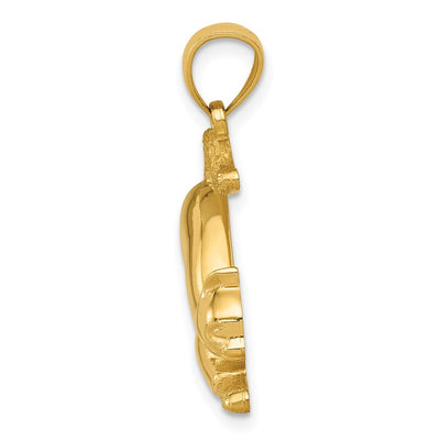 14K Stretching Cat Pendant