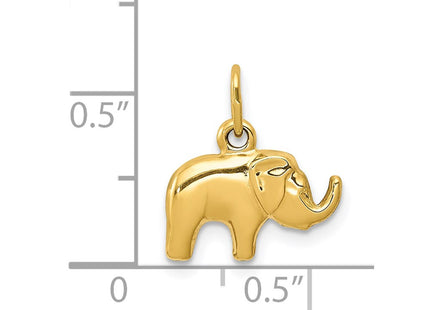 14K gold elephant charm, further view