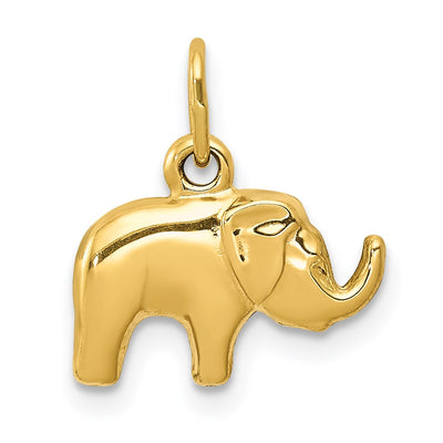 14K Elephant Charm, 15 x 13mm