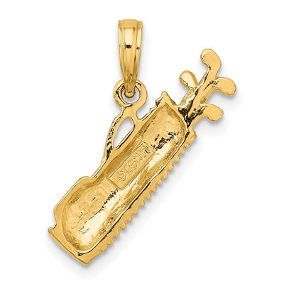 14K Golf Bag Charm, 5.7 x 22mm