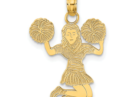 14k Cheerleader Jumping with Pom-Poms Charm