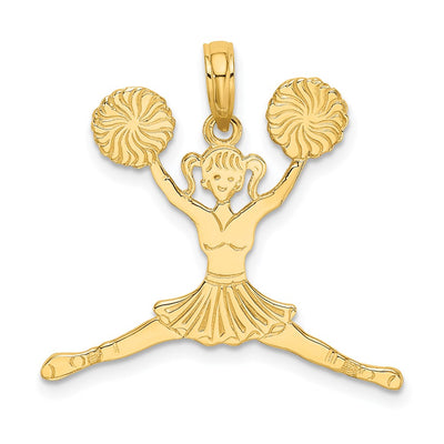 14K Cheerleader Jumping with Pom-Poms Charm