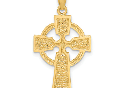 14k Diamond-cut Celtic Cross Pendant